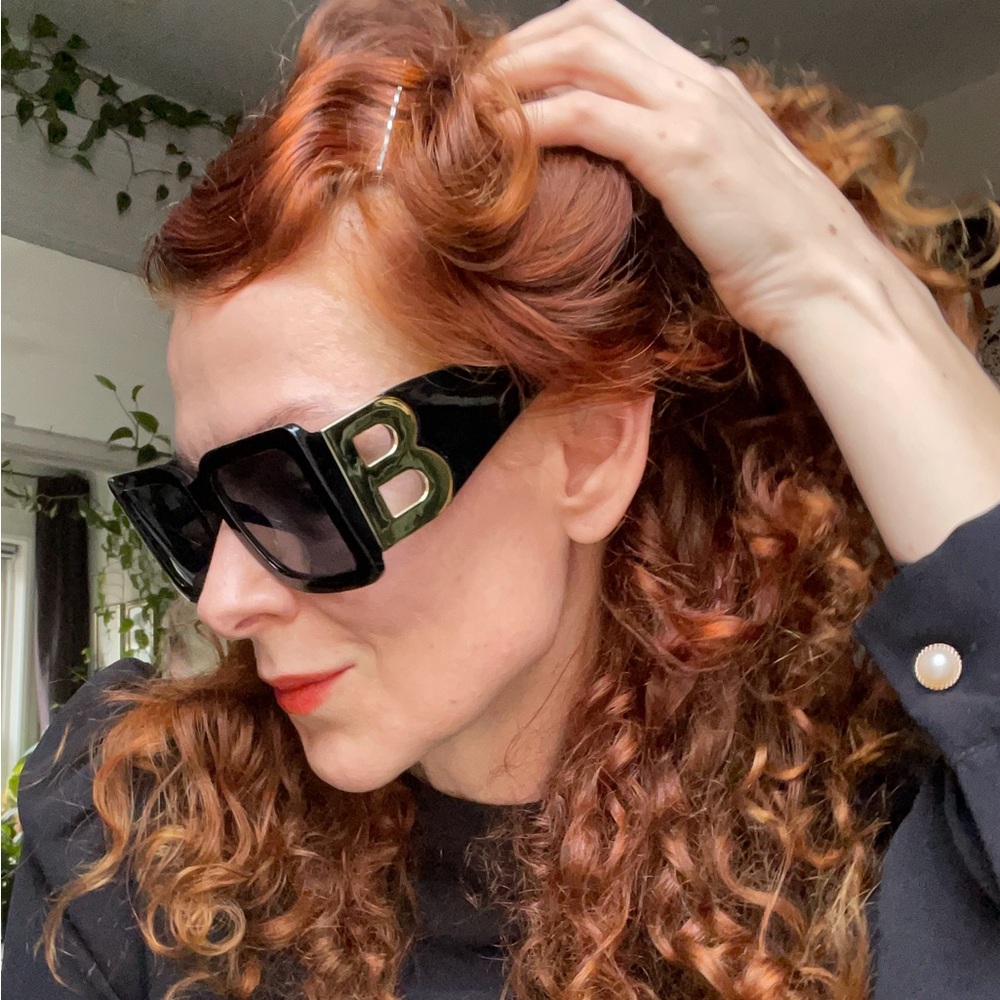 New. Black Sunglasses with Gold Accent
